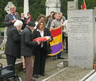 Laying a wreath at the Frank Ryan commemoration, October 2005
