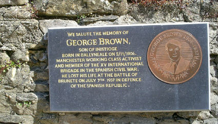 The plaque erected in the Church of Ireland graveyard, Inistioge, Kilkenny.