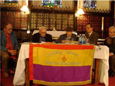 Bob reading out his address, formally launching the booklet.